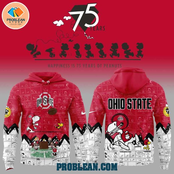 Ohio State Buckeyes 75 Years Of Peanuts Hoodie T Shirt