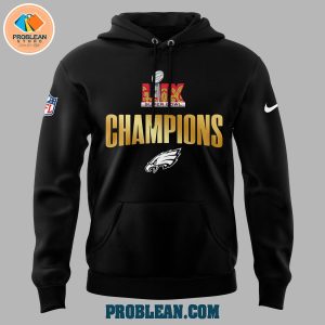 Philadelphia Eagles Super Bowl LIX 2025 Champions Black Hoodie T Shirt