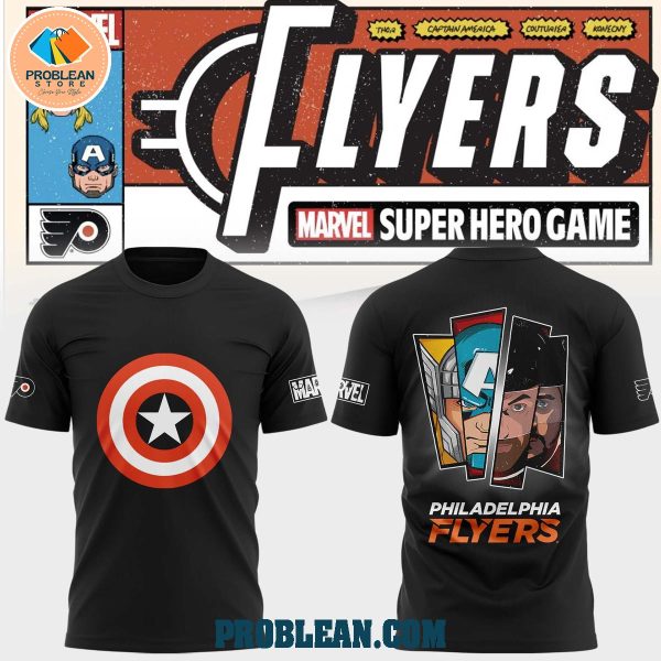 Philadelphia Flyers x 2025 Marvel Super Hero Game Hoodie T Shirt