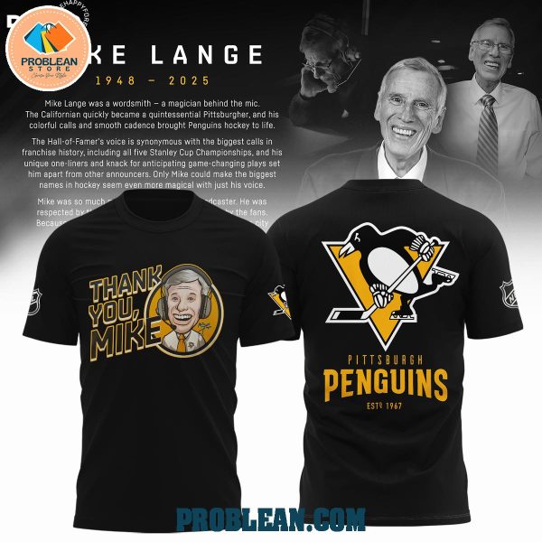 Pittsburgh Penguins Thank You Mike Lange 2025 Hoodie T Shirt