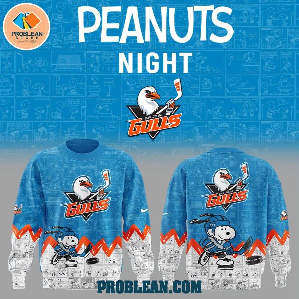 San Diego Gulls 75th Anniversary Snoopy Peanuts Hoodie T Shirt