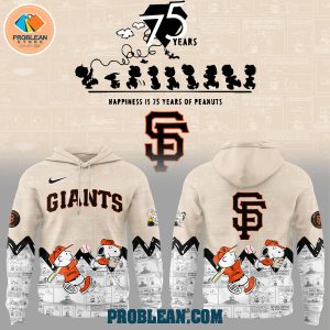 San Francisco Giants Happiness 75 Years Of Peanuts Hoodie T Shirt