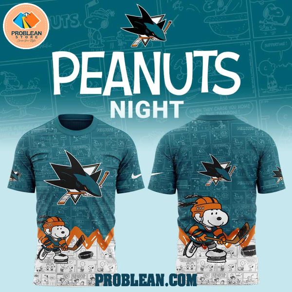 San Jose Sharks 75th Anniversary Snoopy Peanuts Hoodie T Shirt