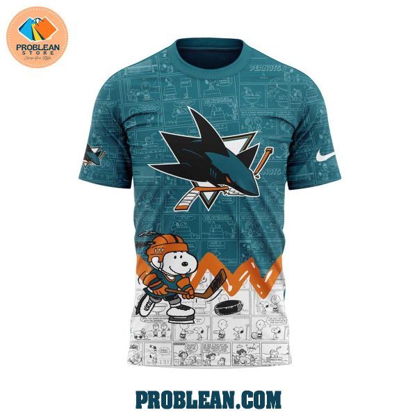 San Jose Sharks 75th Anniversary Snoopy Peanuts Hoodie T Shirt