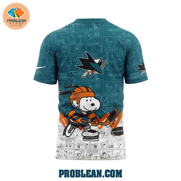 San Jose Sharks 75th Anniversary Snoopy Peanuts Hoodie T Shirt