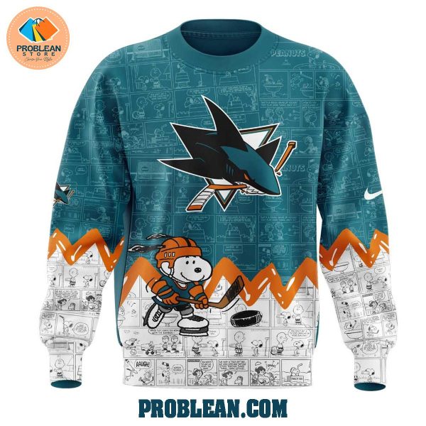 San Jose Sharks 75th Anniversary Snoopy Peanuts Hoodie T Shirt