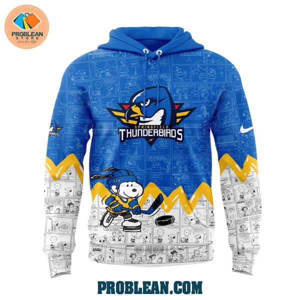 Springfield Thunderbirds 75th Anniversary Snoopy Peanuts Hoodie T Shirt