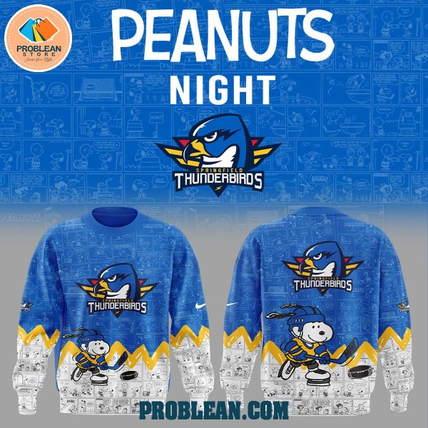 Springfield Thunderbirds 75th Anniversary Snoopy Peanuts Hoodie T Shirt