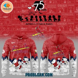 St.Louis Cardinals 75th Anniversary Snoopy Peanuts Hoodie T Shirt