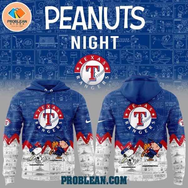 Texas Rangers 75th Anniversary Snoopy Peanuts Hoodie T Shirt