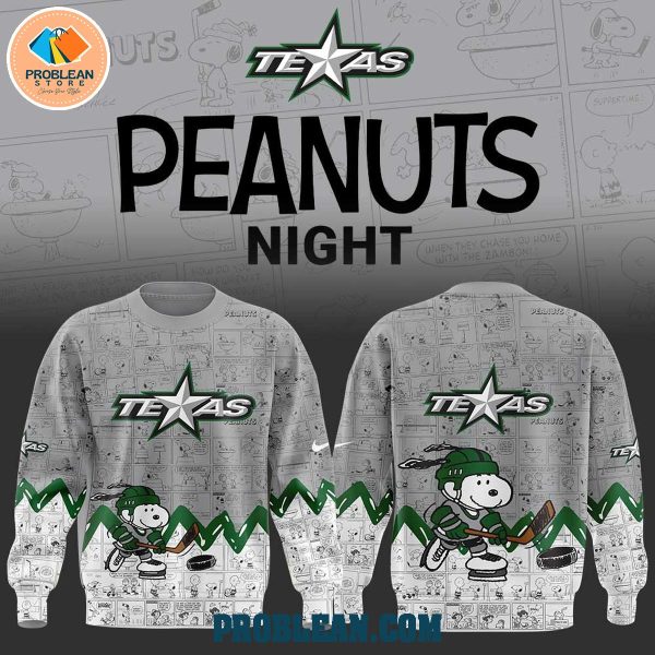 Texas Stars 75th Anniversary Snoopy Peanuts Hoodie T Shirt