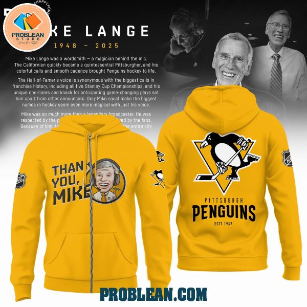 Thank You Mike Lange Pittsburgh Penguins Hoodie T Shirt