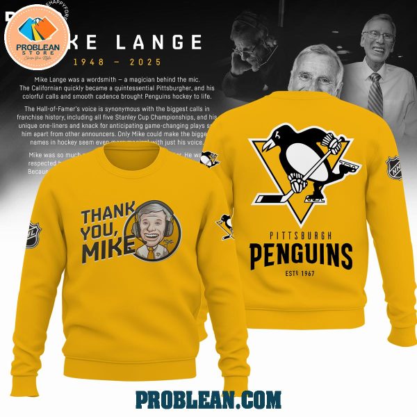 Thank You Mike Lange Pittsburgh Penguins Hoodie T Shirt