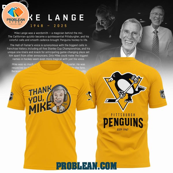 Thank You Mike Lange Pittsburgh Penguins Hoodie T Shirt