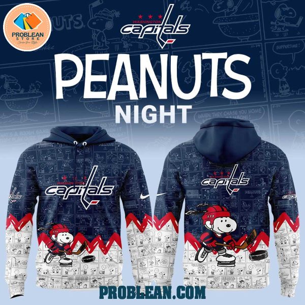 Washington Capitals 75th Anniversary Snoopy Peanuts Hoodie T Shirt