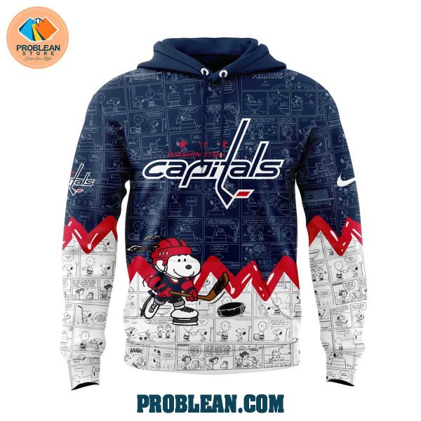 Washington Capitals 75th Anniversary Snoopy Peanuts Hoodie T Shirt