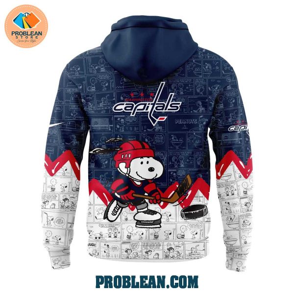 Washington Capitals 75th Anniversary Snoopy Peanuts Hoodie T Shirt