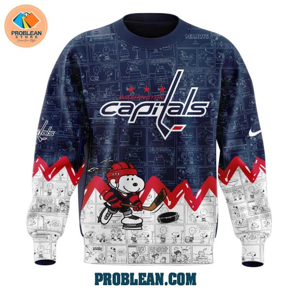 Washington Capitals 75th Anniversary Snoopy Peanuts Hoodie T Shirt